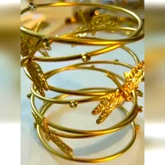 Zara Coil Gold Tone Dragonfly Bracelet - Picture 2 of 2